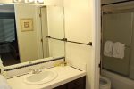 Mammoth Lakes Rental Sunshine Village 106 - Bathroom with Tub/Shower Combo